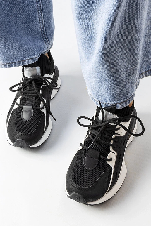 Czarno-białe stylowe sneakersy Begins