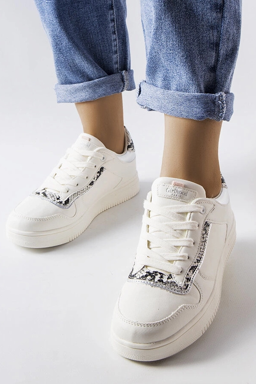 Białe sneakersy z eko skóry Nelma