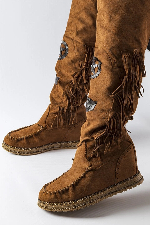 Karmelowe kozaki na koturnie Cascia Karmelowe kozaki na koturnie Cascia