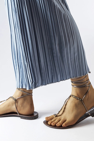 Ciemnoszare sandałki z... 2