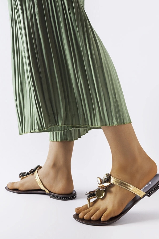 Złote eleganckie japonki Zarattini