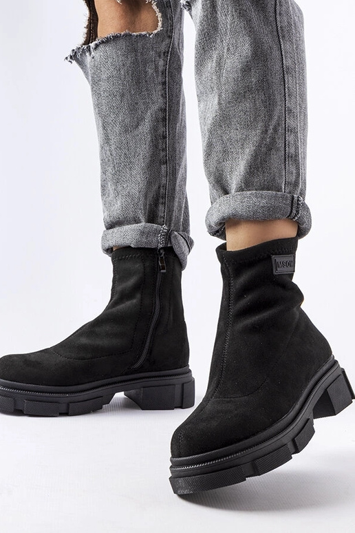 Black patent leather insulated boots...