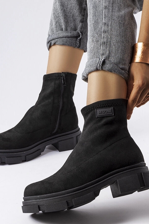 Black patent leather insulated boots...