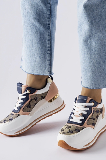 Biało-różowe sneakersy na...