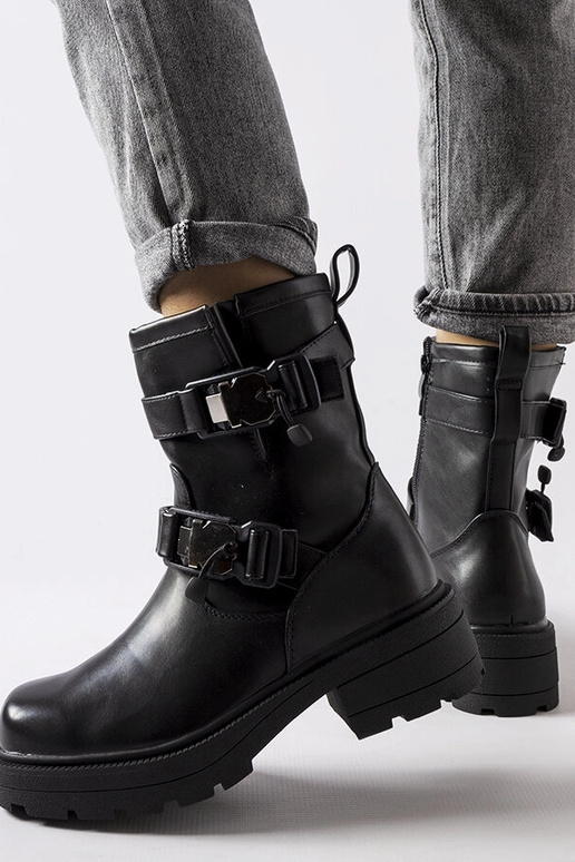 Black patent leather insulated boots...
