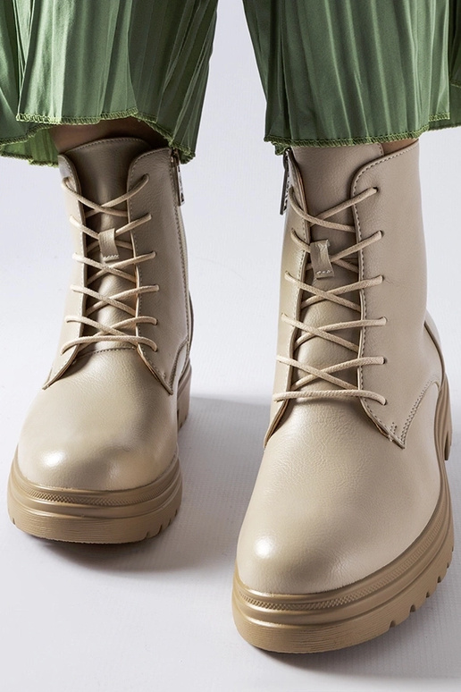 Beżowe ocieplane traperki Vinceza