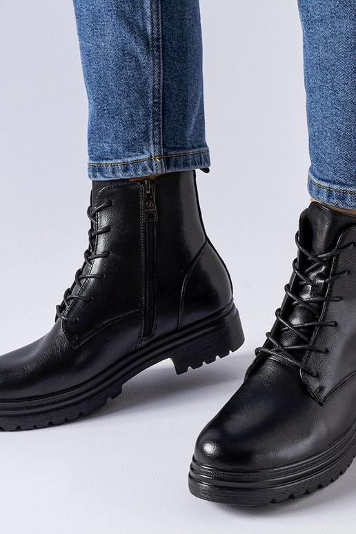 Czarne ocieplane traperki Vinceza