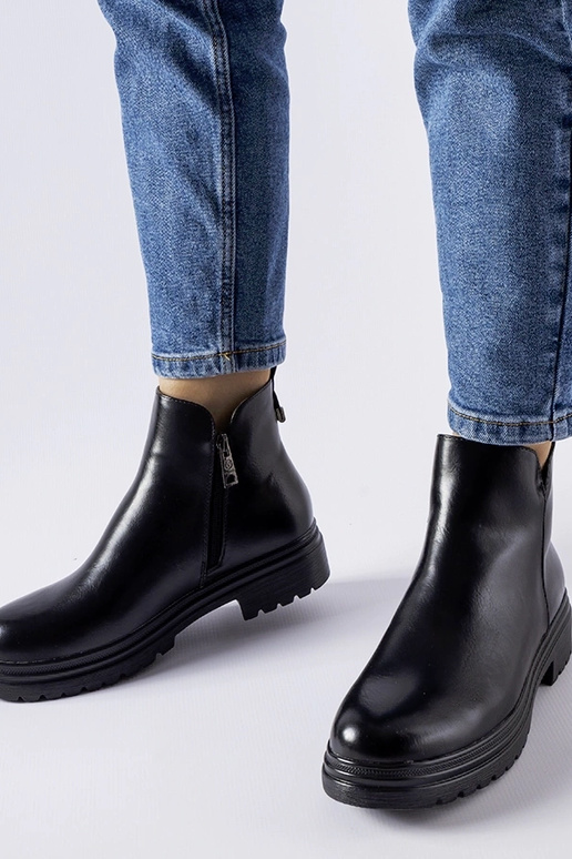 Black patent leather insulated boots...