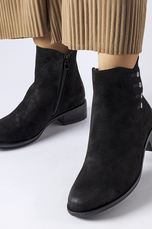 Black wedge heeled boots Etylioo