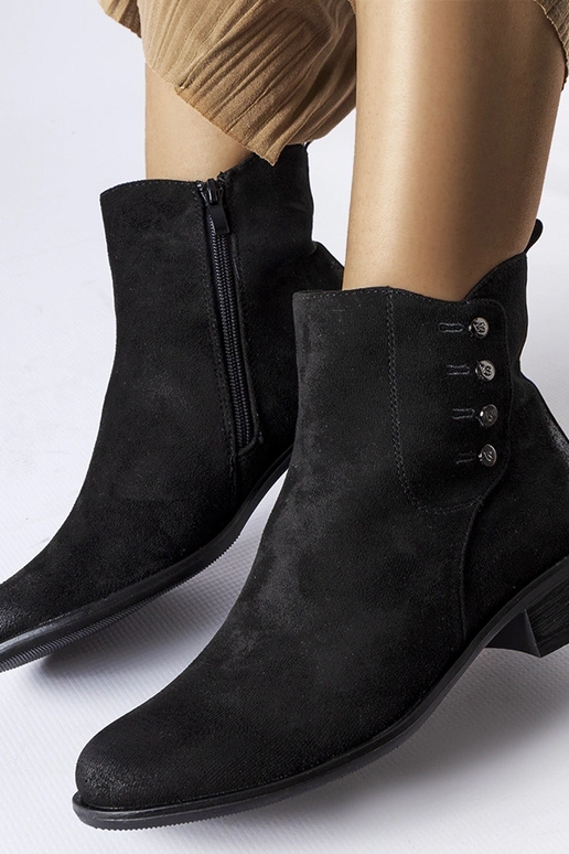Black wedge heeled boots Etylioo