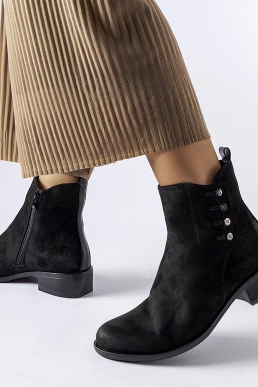 Black wedge heeled boots Etylioo