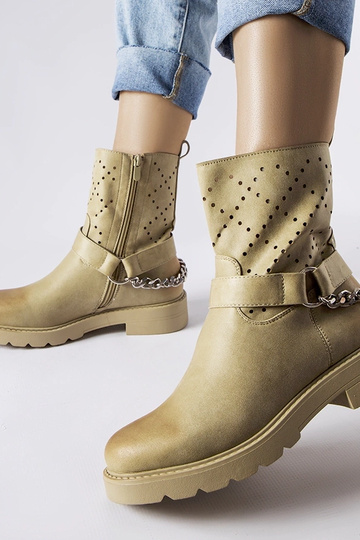 Zielone ażurowe botki z... 2