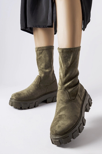 Zielone skarpetkowe botki...