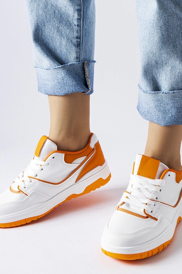 Biało-pomarańczowe sneakersy Barrette