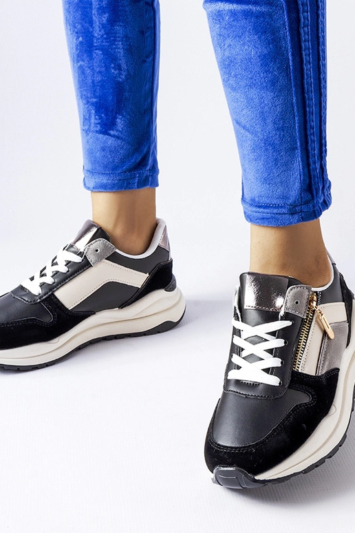 Biało-czarne sneakersy Cecchi