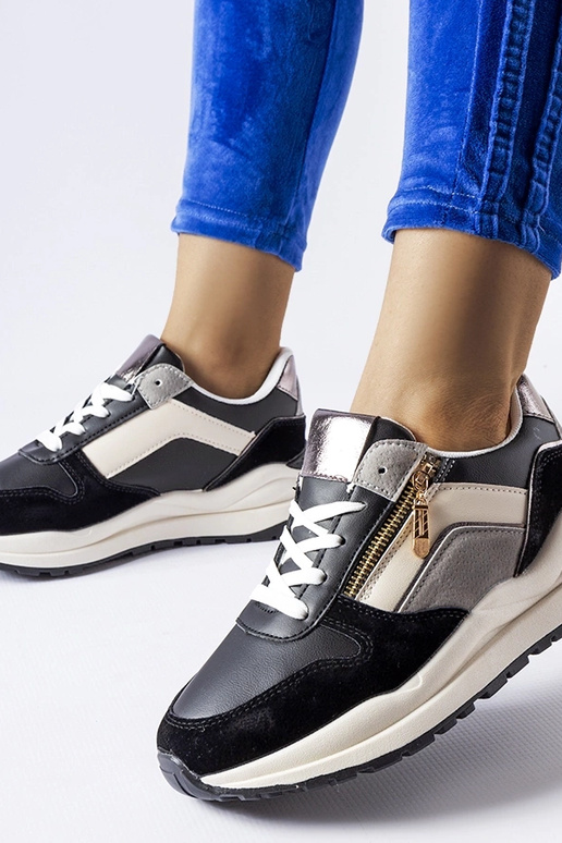 Biało-czarne sneakersy Cecchi