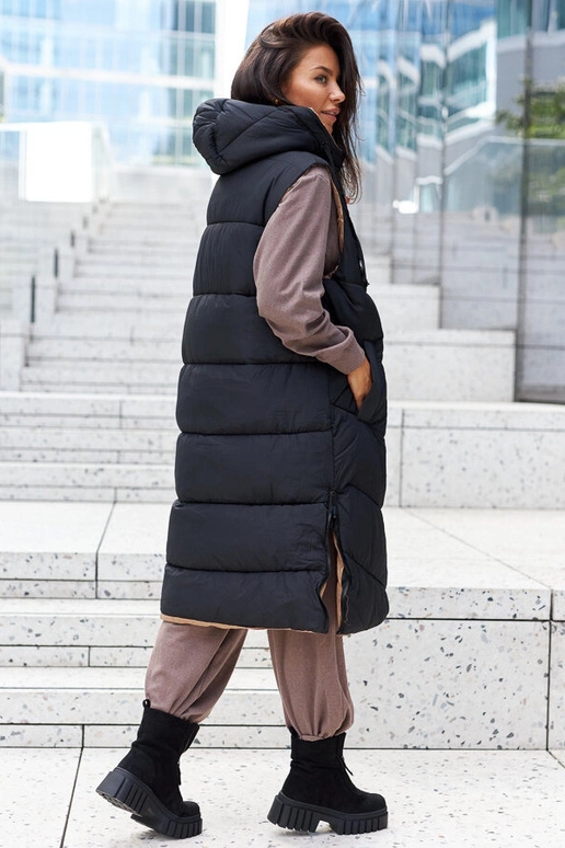 Czarne ocieplane damskie botki na...