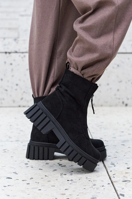 Black patent leather strada boots