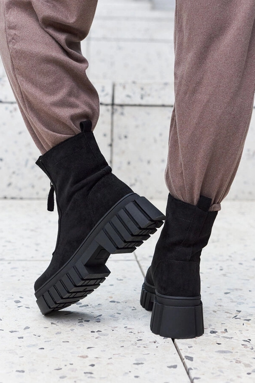 Black patent leather strada boots