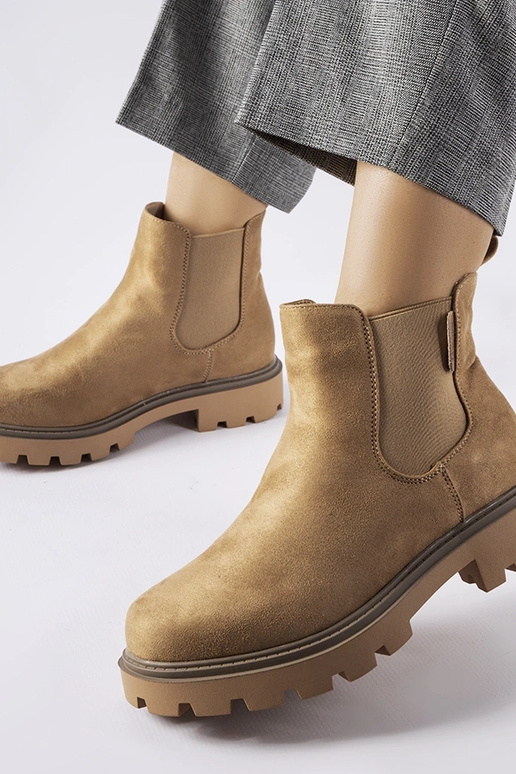 Beżowe botki ocieplane Big Star MM274373