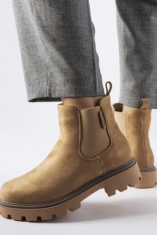 Beżowe botki ocieplane Big Star MM274373