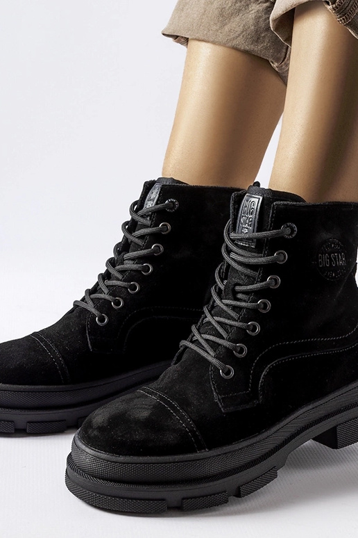 Czarne skórzane workery BIG STAR... Czarne skórzane workery BIG STAR...