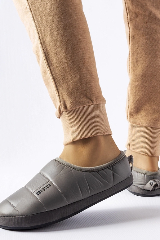 Grey slippers with fur insulated Valle