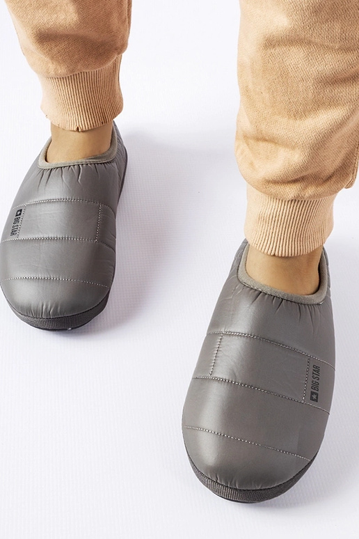 Grey slippers with fur insulated Valle
