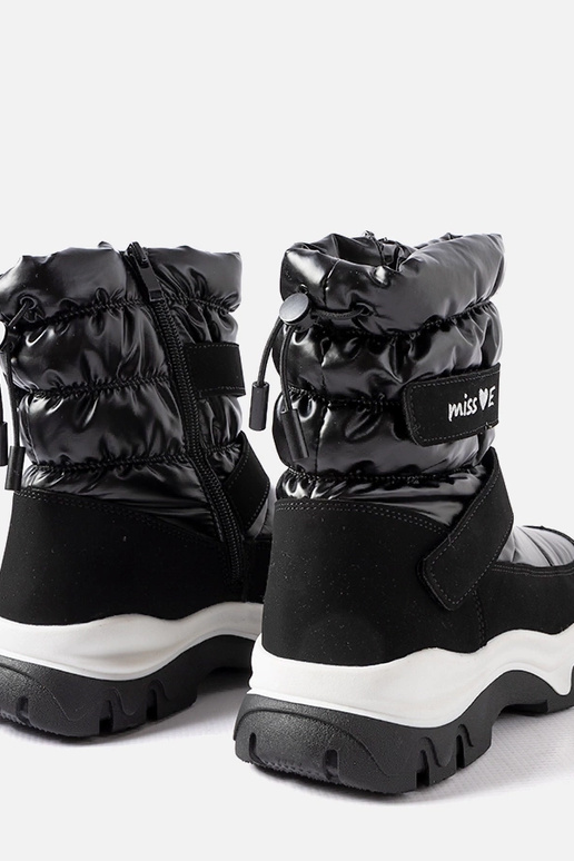 Czarne ocieplane śniegowce dziewczęce...