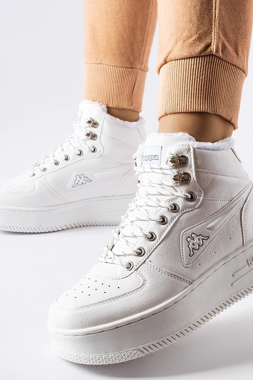 Białe ocieplane buty Kappa 243047 Fallou