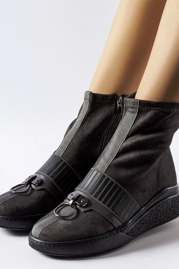 Szare skarpetkowe botki na... 2