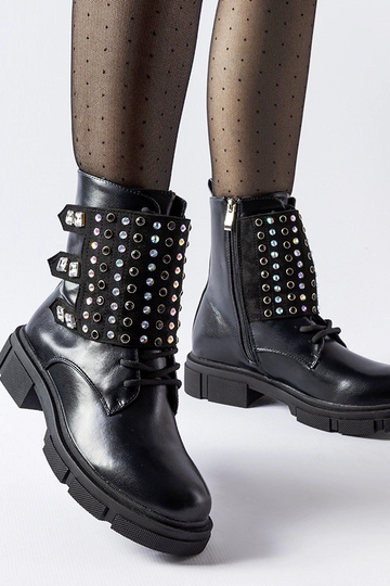 Beige insulated boots with...