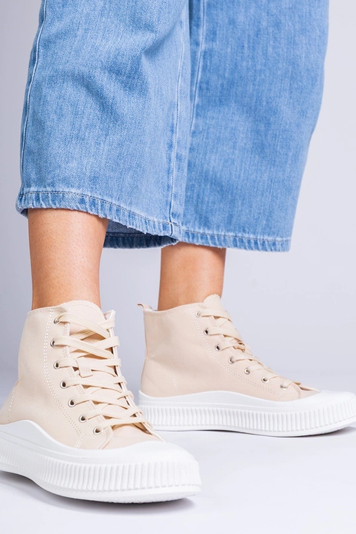 Beżowe trampki na platformie Guerrino