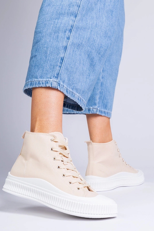 Beżowe trampki na platformie Guerrino