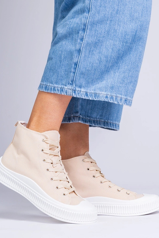 Beżowe trampki na platformie Guerrino