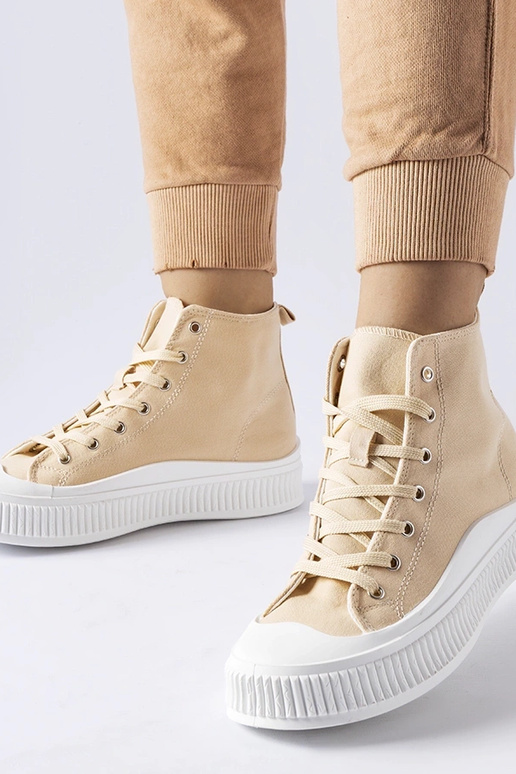 Beżowe trampki na platformie Guerrino