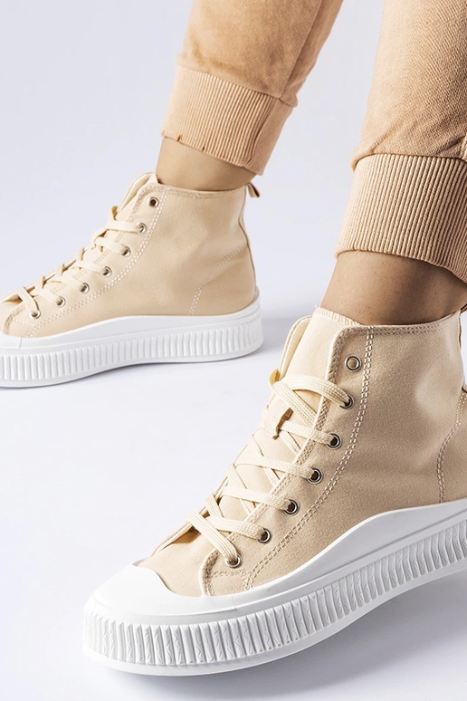 Beżowe trampki na platformie Guerrino