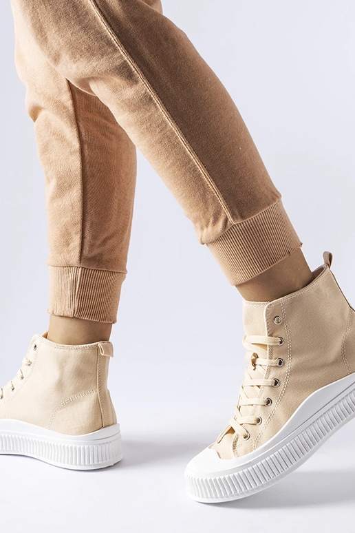 Beżowe trampki na platformie Guerrino