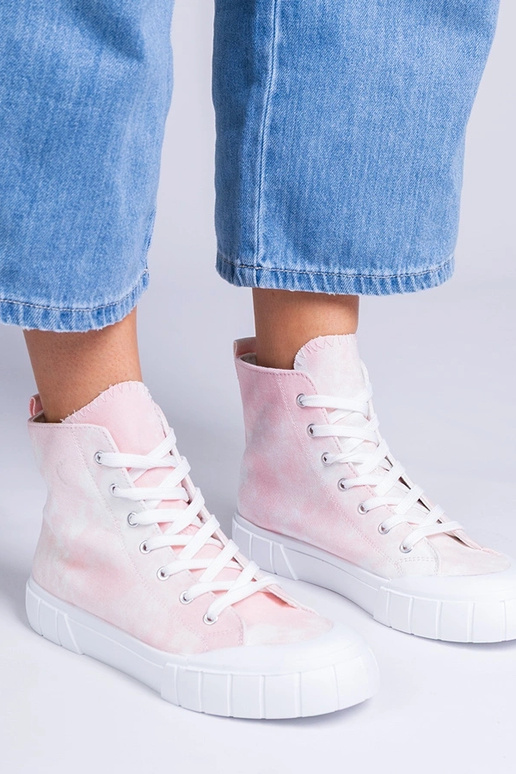 Różowe trampki za kostkę Citta
