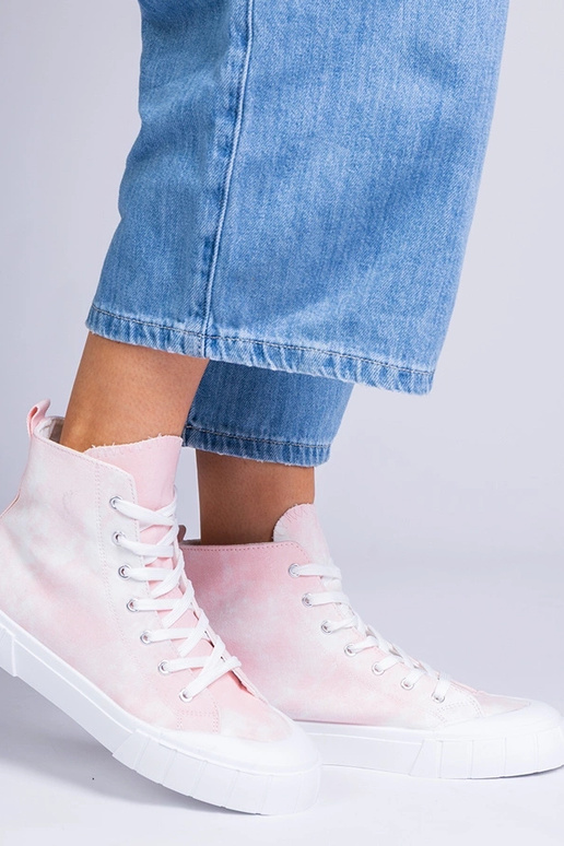Różowe trampki za kostkę Citta
