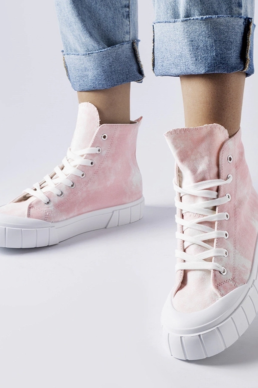 Różowe trampki za kostkę Citta