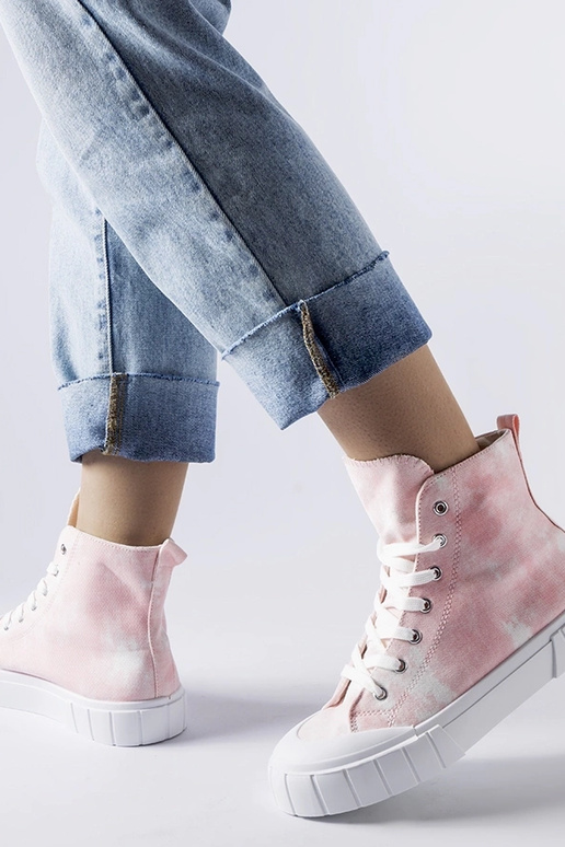 Różowe trampki za kostkę Citta