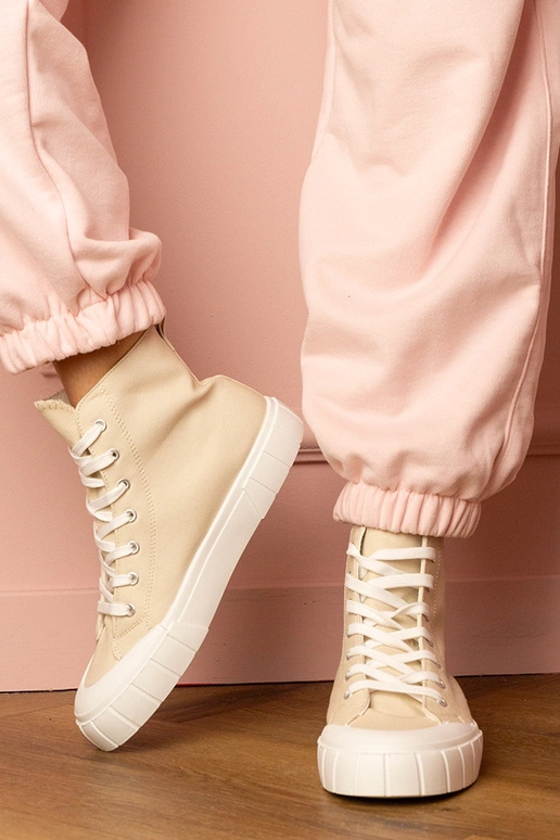 Beżowe trampki za kostkę Citta