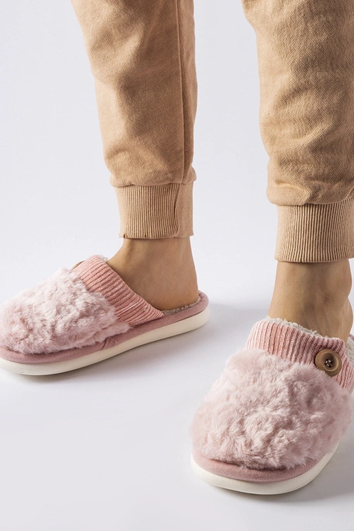 Black slippers with fur insulated Valle