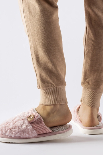 Black slippers with fur insulated Valle 2