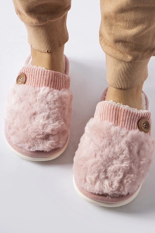 Black slippers with fur insulated Valle