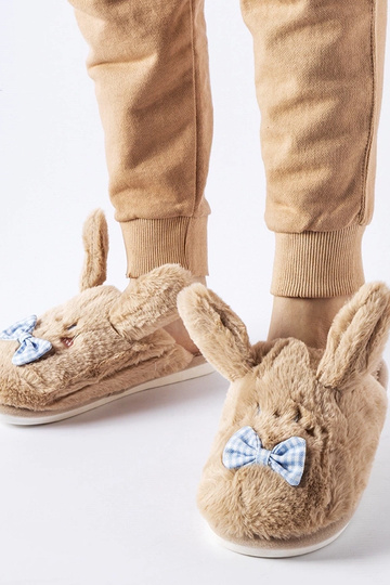 Black slippers with fur...