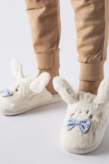 Black slippers with fur insulated Valle