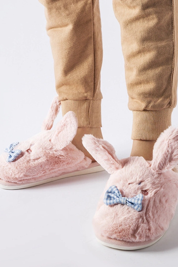 Black slippers with fur insulated Valle 2