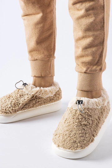 Black slippers with fur...